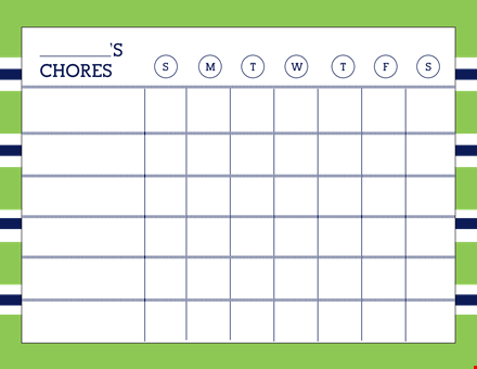 chore chart template | organize your kids' chores easily template