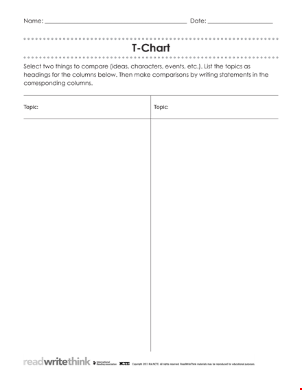 t chart template for kindergarten template