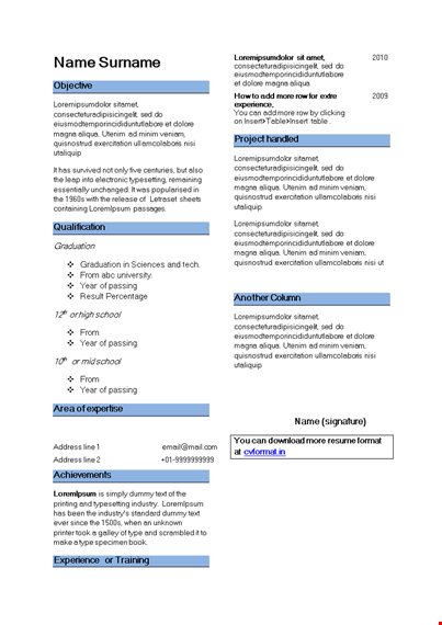 professional curriculum vitae template - easy-to-use and customizable template