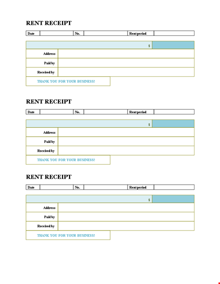 rent receipt template word template