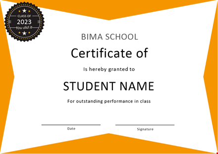 certificate student template