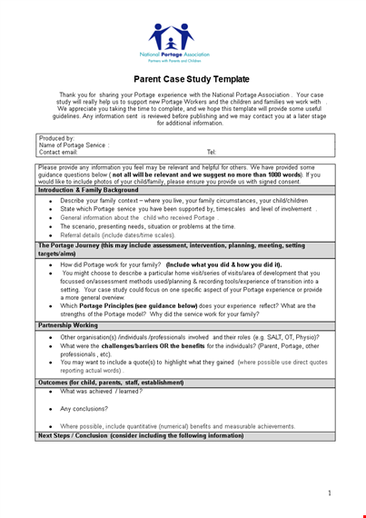 parent case study template