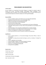 Procurement Officer Job Description