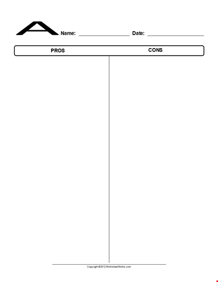 pros and cons chart - clear visuals for decision making template