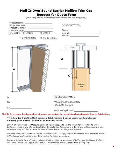 get a request for quote - mullion profiles template