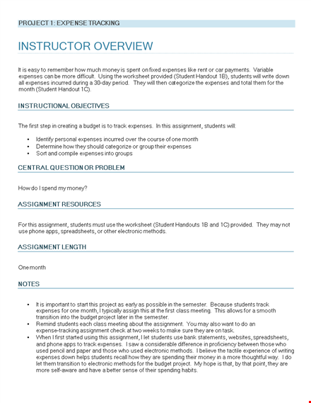 project expense tracking template template