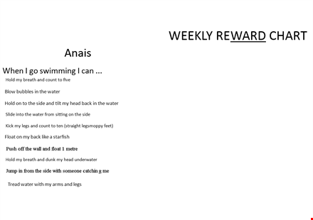 track daily water intake & count rewards - a practical reward chart template