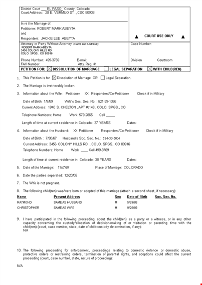 secure your separation: customized agreement for court and child custody template