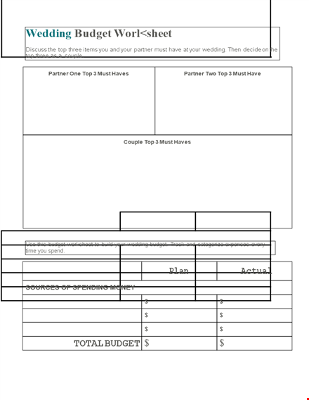 wedding budget spreadsheet - free download & easy-to-use templates template