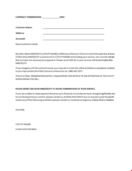 professional termination letter template - efficient & easy to use template