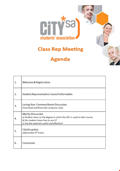 classroom meeting agenda example template