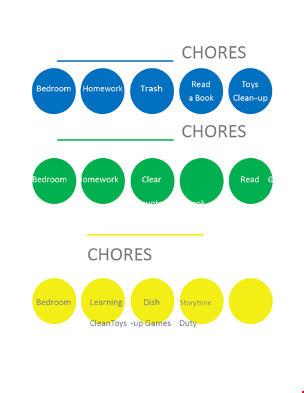 rainbow chore chart for kids - manage chores, clean toys, and enjoy storytime template