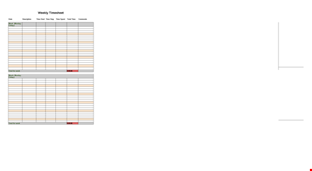 track your work hours with our monday to friday timesheet template template