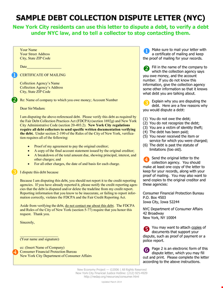 debt dispute letter template template