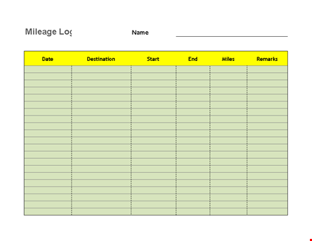 effortlessly track mileage with our mileage log template template