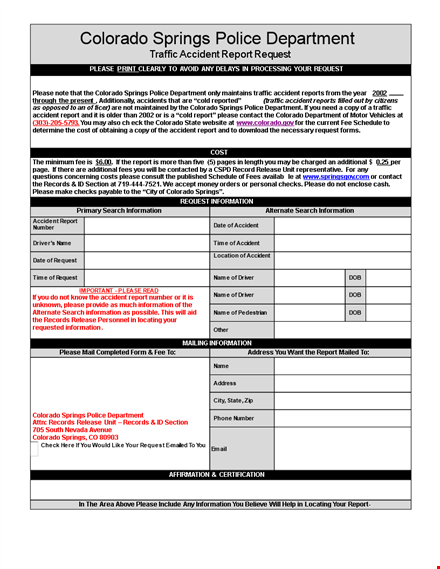 police accident report template