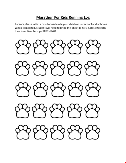 running log: track your progress and prepare for a completed marathon template