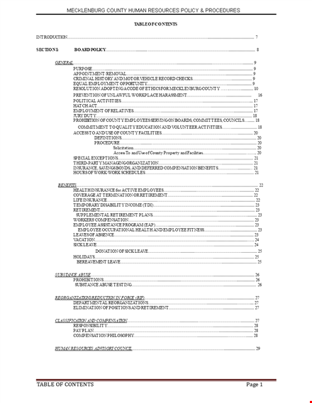 hr policy manual template