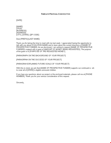 proposal formal cover letter template