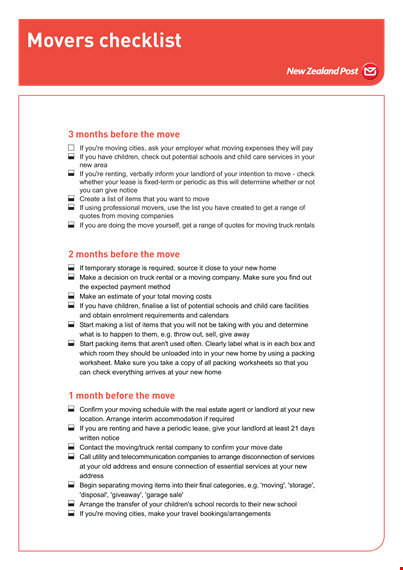 your ultimate moving checklist - ensure a stress-free move template