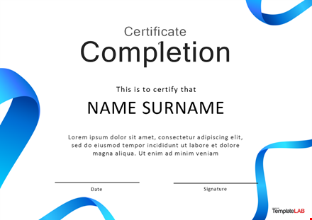 certificate completion - get certified today! template