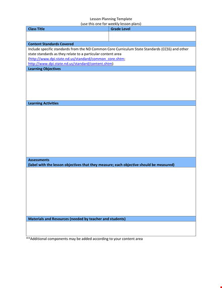 lesson plan template - create an effective lesson plans template