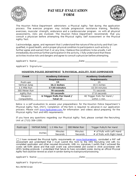 improve your performance with self evaluation examples | increase physical agility in seconds template