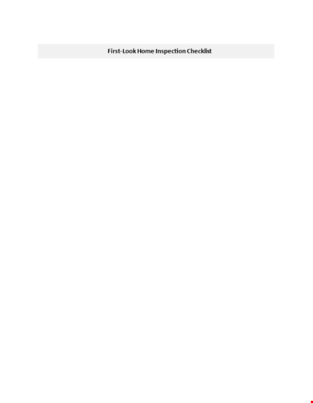 new home inspection checklist template template