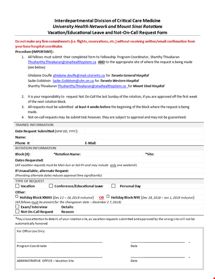 submit request for vacation - streamline the process with our form template