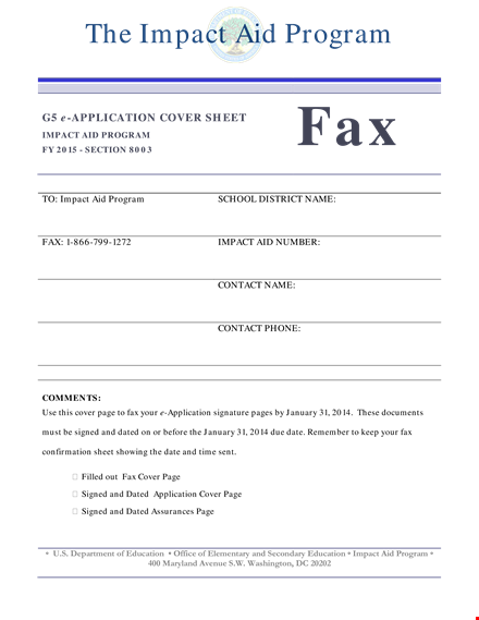 program impact with faxcover and cover templates template