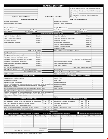free personal financial statement template | easily track your finances template