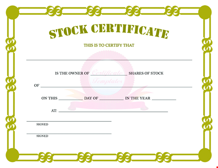 create professional stock certificates | downloadable stock certificate template template