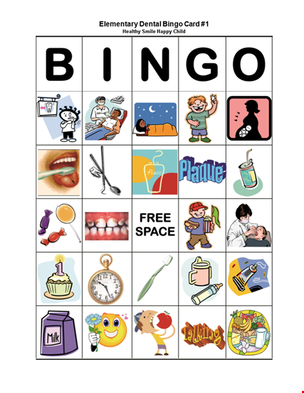 free bingo dental card template