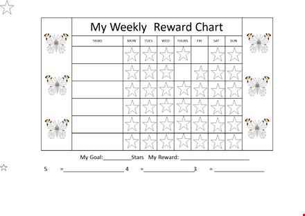 track weekly tasks & earn rewards with our reward chart template