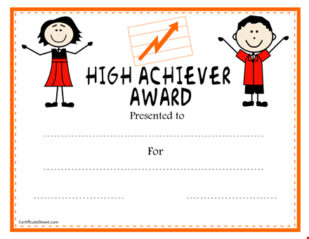 high school achiver award certificate example template