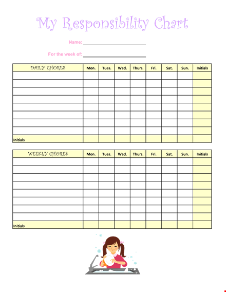 create an organized chore schedule with our chore chart template template