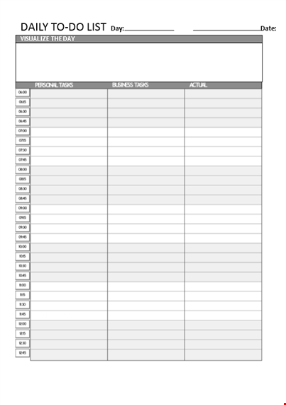 Daily Business To Do List Template