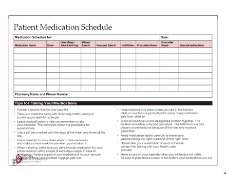 medication schedule template - keep track of your medications efficiently template