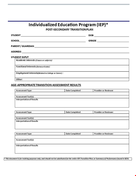 effective transition plan template for smooth goals achievement template