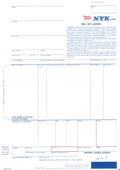 transform your documents with nyk bl front template