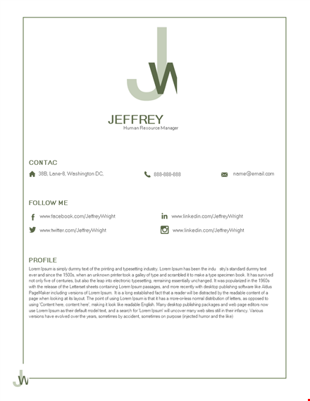 management resume us letter template