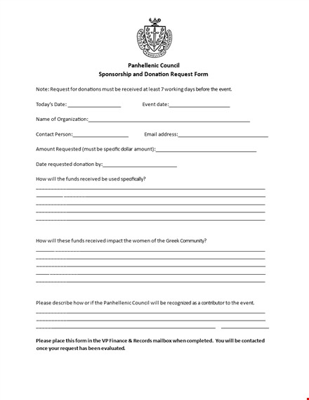 sponsorship request form template