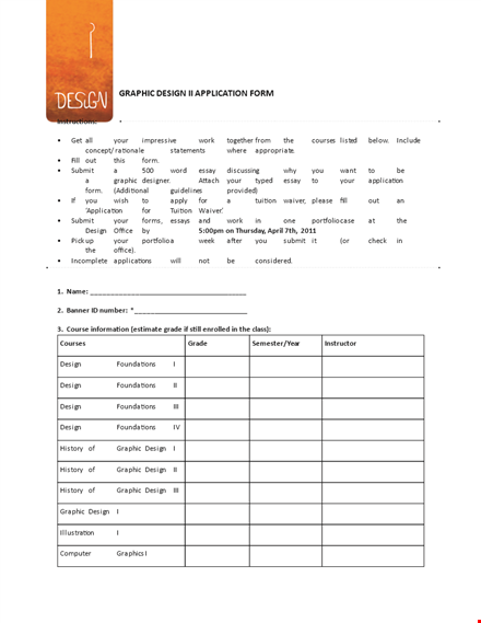 apply as graphic designer with our optimized application form template