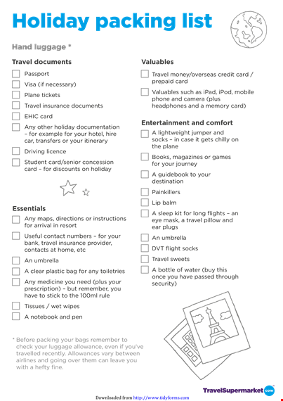 ultimate packing list template for stress-free travel template