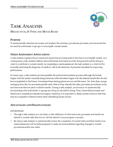 download knowledge base task analysis pdf: analyzing tasks and results template