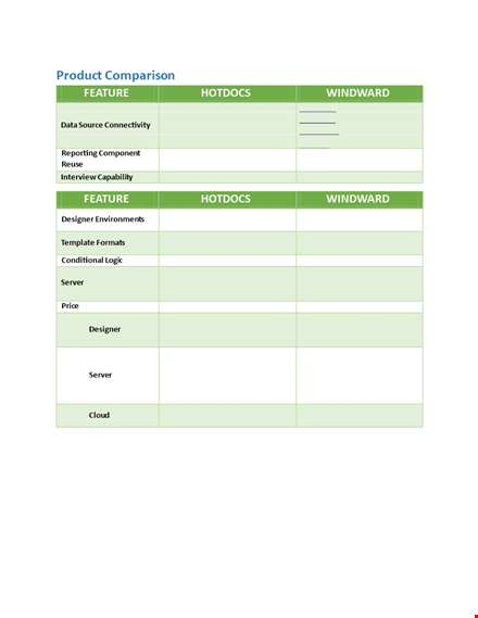 comparison chart template - find the perfect match for your needs template