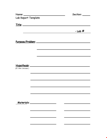 professional lab report template - create charts and tables easily template