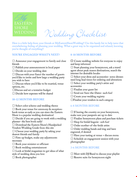 Ultimate Printable Wedding Checklist - Before the Big Day: Discuss ...