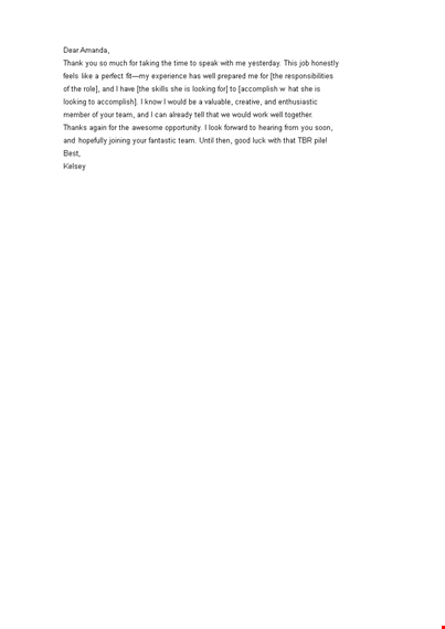 short interview thank you letter template