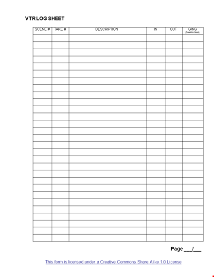 log sheet - efficiently track and document scenes with this essential log sheet for film production template